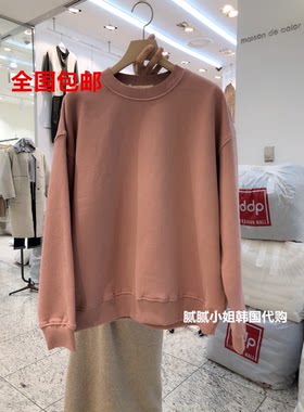 韩国东大门代购 view y 简单百搭圆领加绒卫衣