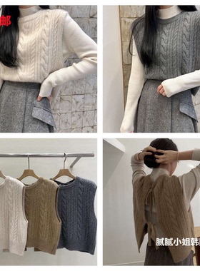 mui2025冬季韩国东大门代购 设计款绑带马夹111609