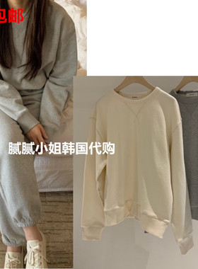 韩国 Monique 110802秋冬 加绒 1oo%棉 好穿 圆领卫衣