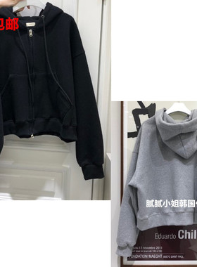 2025冬季新款韩国东大门代购muchh连帽加绒卫衣110109