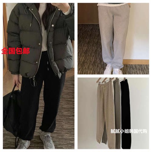 monique2026韩国东大门代购 加绒卫裤休闲裤101802