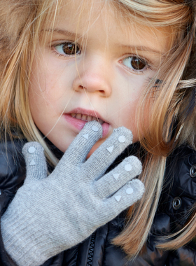 丹麦GoBabyGo儿童手套冬季男女宝宝婴儿纯棉防滑保暖小童五指手套
