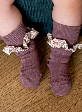 丹麦GOBABYGO婴幼儿竹纤维地板袜女宝宝防滑隔凉儿童点胶袜薄款袜