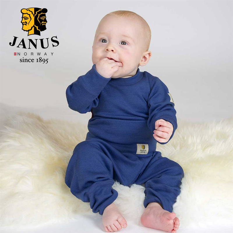 JANUS冬季羊毛保暖哈衣内衣套装