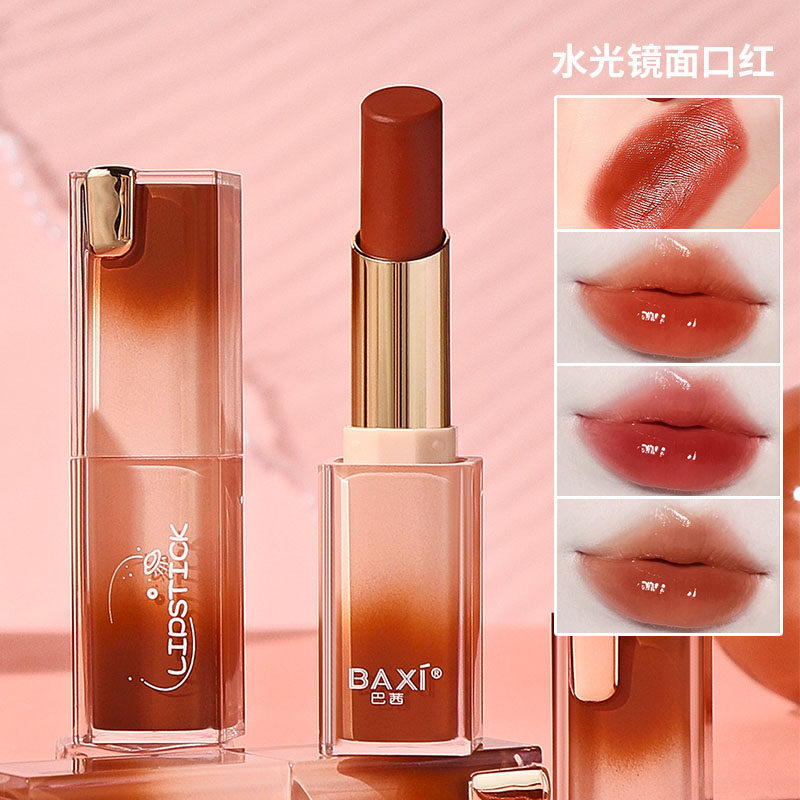 晶冻口红粉雾滋润黄皮显白持妆水光镜面唇膏女保湿轻薄学生番茄色
