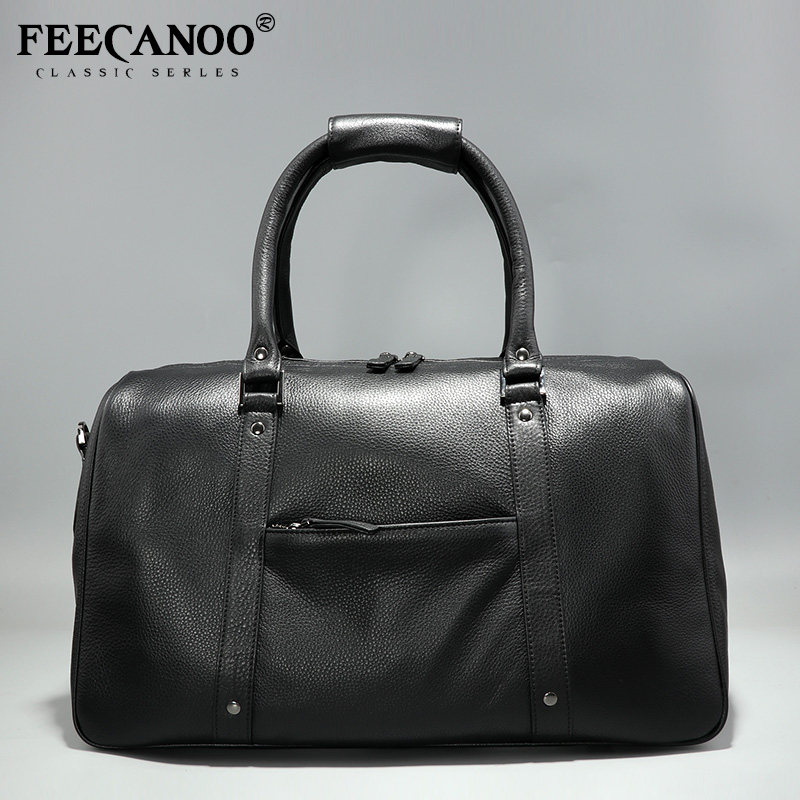 新款商务真皮旅行包大容量休闲手提包男士单肩斜挎包牛皮手拎男包