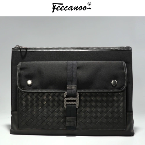 Трендовая плетеная маленькая сумка клатч, мужская сумка с петлей на руку, барсетка