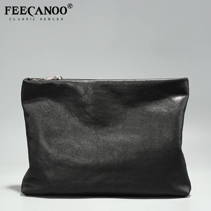 新款男士商务手拿包真皮手抓包软牛皮青年信封包休闲男款手包男包