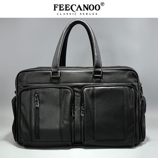 潮牌大容量旅行包 男士休闲斜挎包男包 商务旅行袋真皮短途手提包