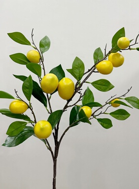 新款仿真柠檬黄色果子室内装饰摆放花艺橱窗软装创意插花摆件果实