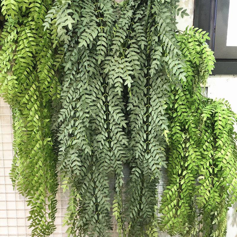 仿真大把束绿植藤蔓加长1.5米槐树叶垂挂装饰藤条壁挂工程造景