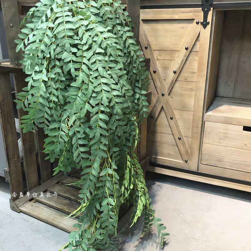 仿真挂壁绿植槐树藤条室内装饰植物大紫萁叶酒店软装工程搭配叶子