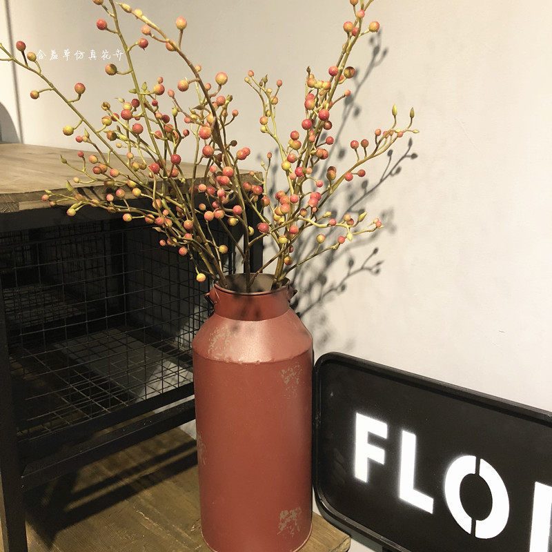 自然系仿真果实迷你珊瑚果仔相思豆插花点缀配材家居装饰塑胶果枝