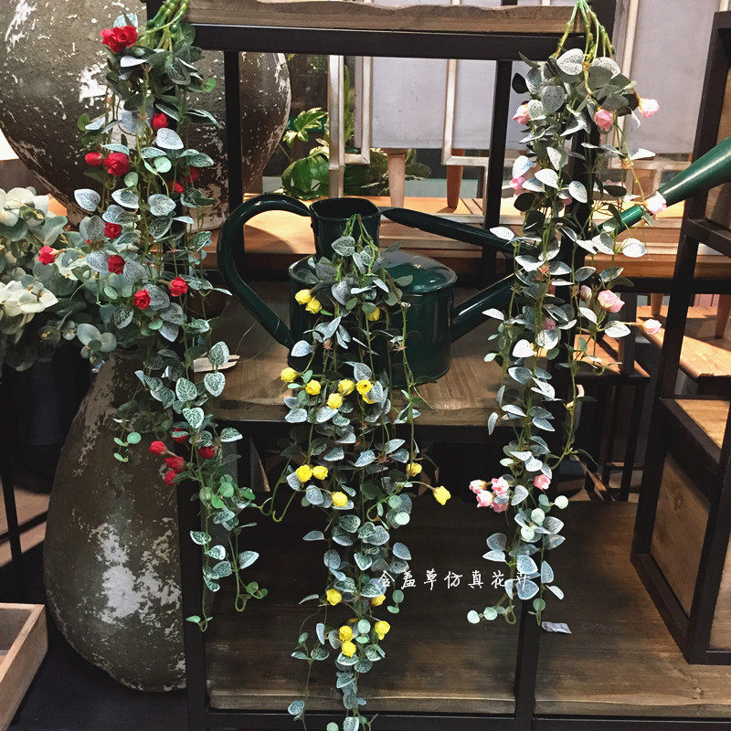 仿真玫瑰花藤条迷你蔷薇藤垂挂绿植软藤家居婚庆装饰系列藤蔓植物