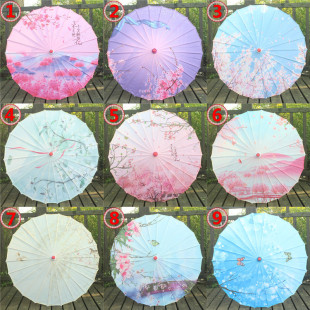 包邮中国风儿童古典走秀防晒旗袍汉服油纸伞古装中古典绸布婚礼伞