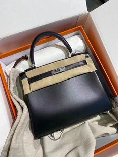 全手工box皮凯莉包H家经典Box皮KL25/28/32手提单肩凯莉女包