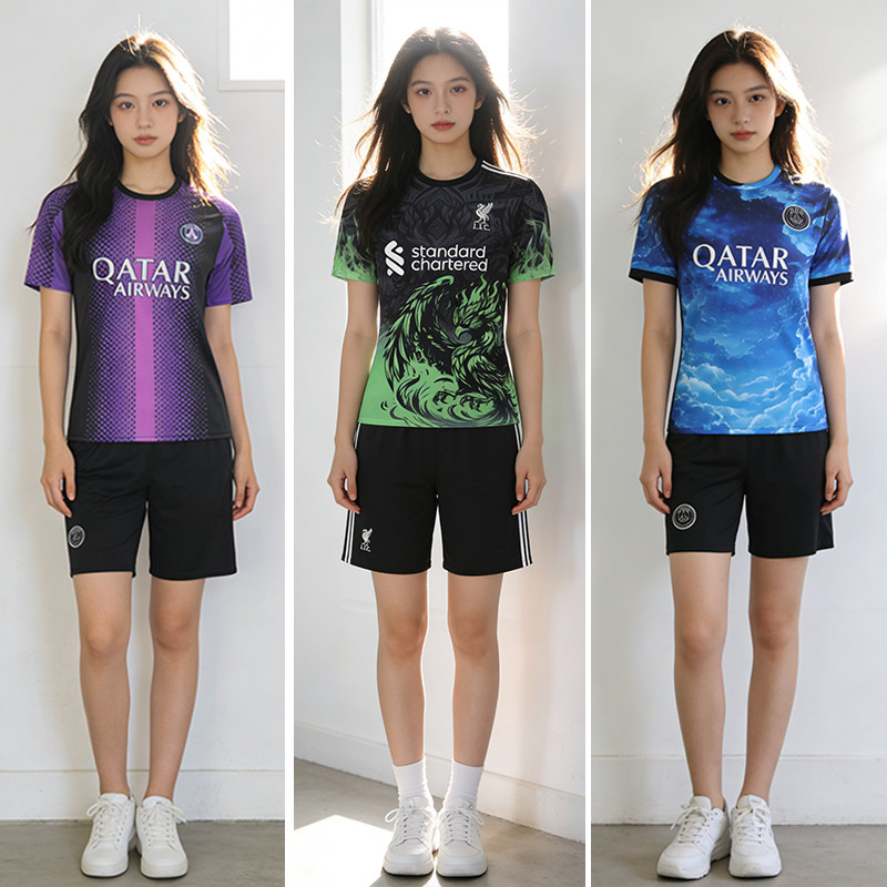 足球服女国潮中国风短袖训练服