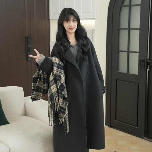 中长羊毛大衣秋冬宽松百搭