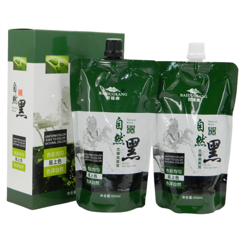 百峰庸植物染发膏自然黑发霜