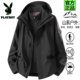 中年男女新款 PLAYBOY 花花公子户外冲锋衣2026春秋季 黑色夹克外套