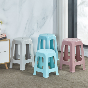 新款 塑料凳子家用加厚高凳子排挡凳客厅餐桌方凳椅子板凳条凳 包邮
