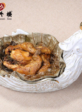 楼外楼叫化鸡花鸡400g烧鸡熟食肉食大礼包烤鸡杭州西湖特产老字号