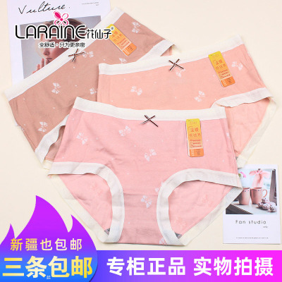 三条包邮花仙子简约柔软棉磨毛短裤头25569女士保暖透气内裤25570