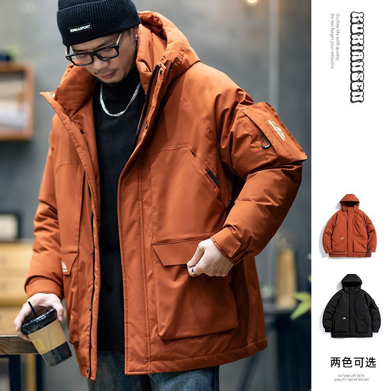 冬季中长款白鸭绒三防羽绒服男大码加厚保暖男士冲锋衣外套男款