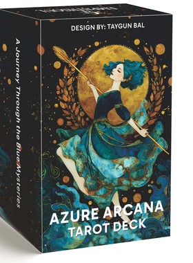 新款蓝色奥秘塔牌Azure Arcana Tarot天地盖 12X7CM 英文卡牌游戏