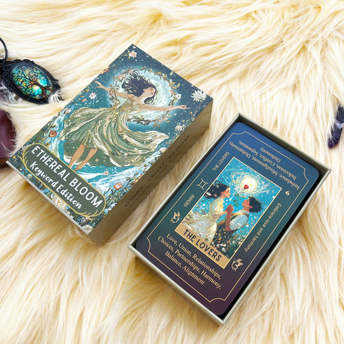 Ethereal Bloom Tarot关键词版小清新塔牌天地盖12×7英文卡牌