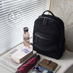 商务双肩包通勤电脑背包尼龙轻便旅行女包大容量书包男女通用轻便