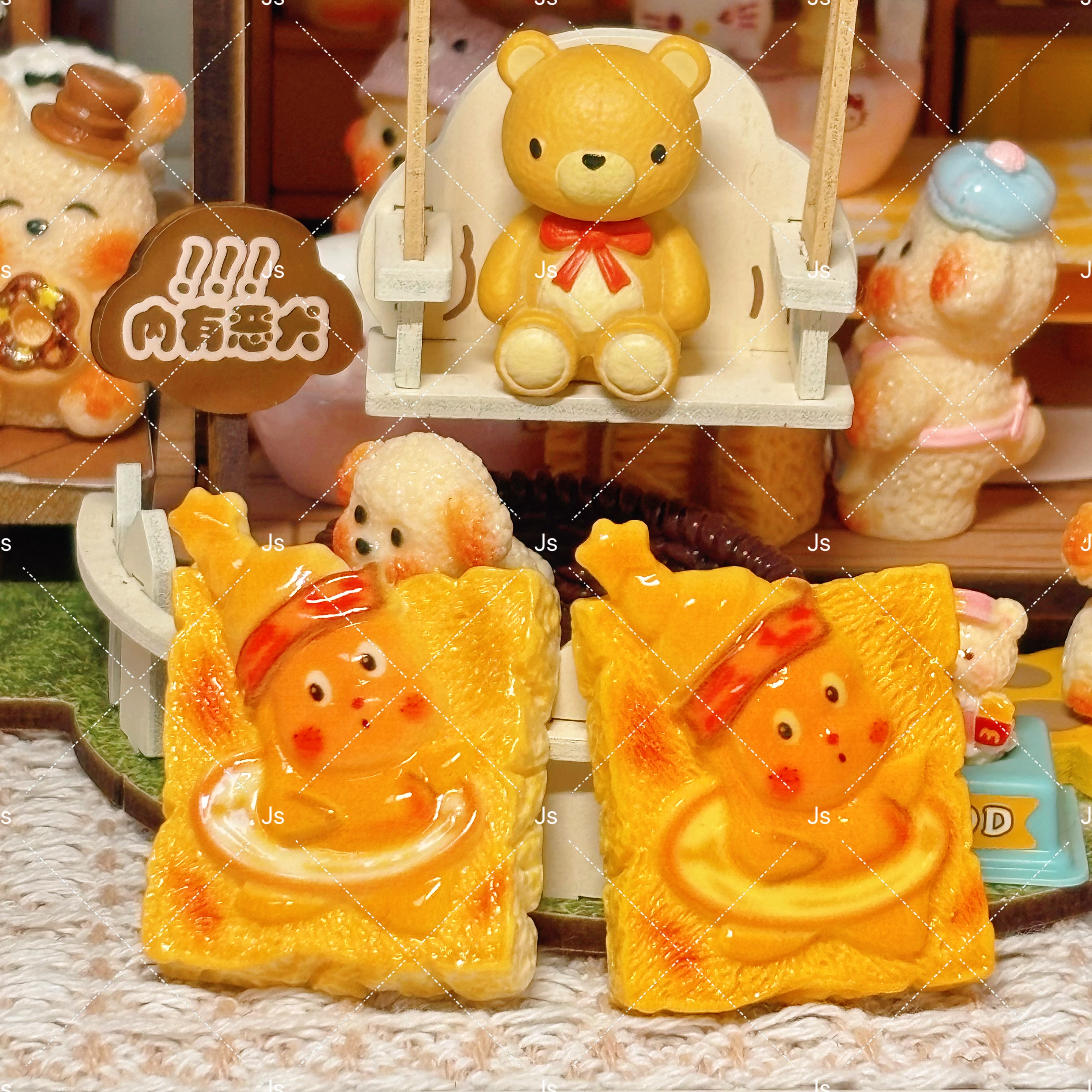 定制新款卡通可爱立体芝士星星人饼干奶油胶diy手工配饰树脂配件