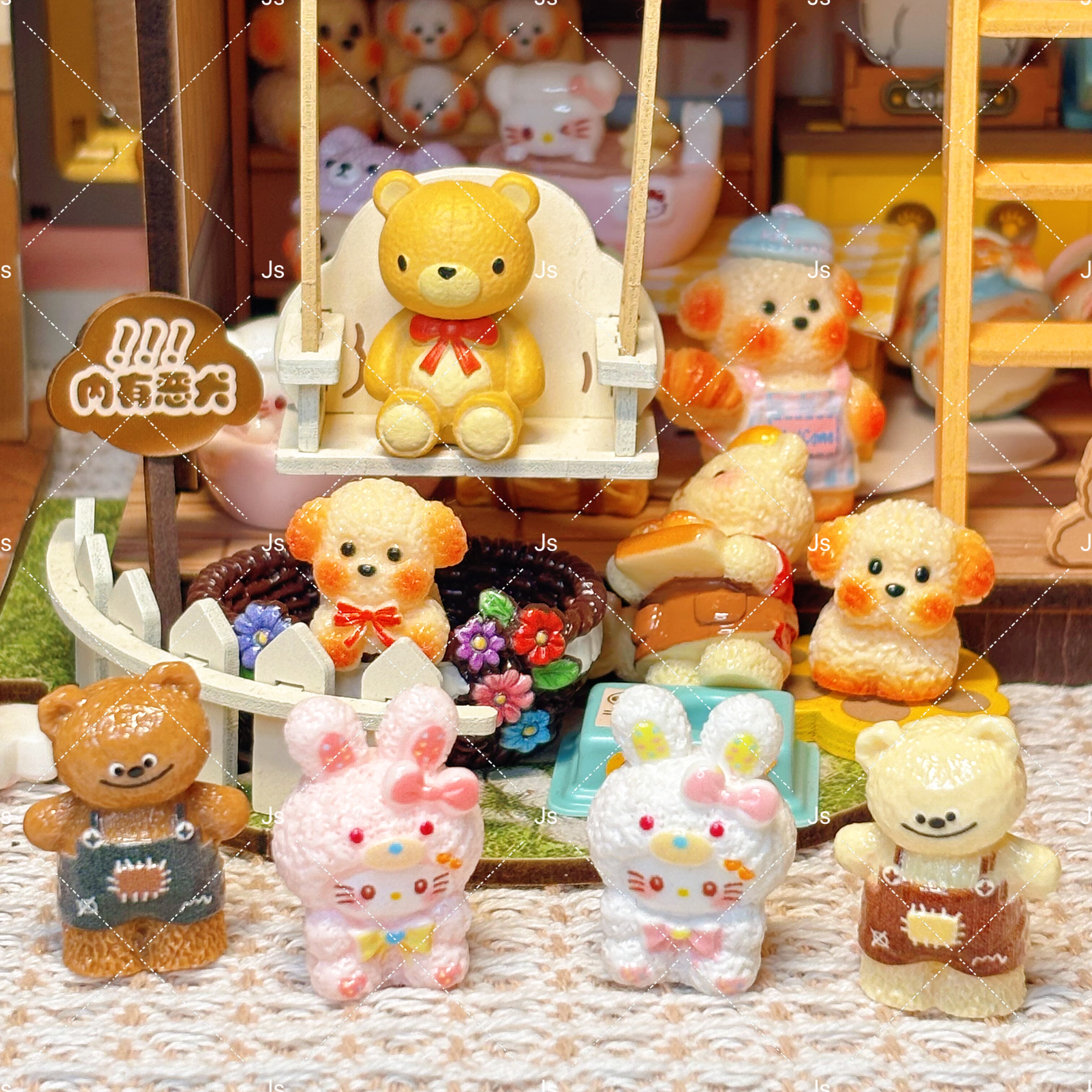 新款卡通可爱立体弯嘴哈哈小熊奶油胶diy手工配饰树脂配件饰品