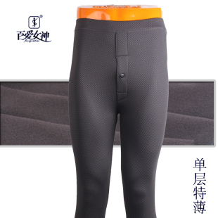 线裤 百爱女神春秋新款 保暖裤 高腰单层光面拉绒薄秋裤 BP2590男士