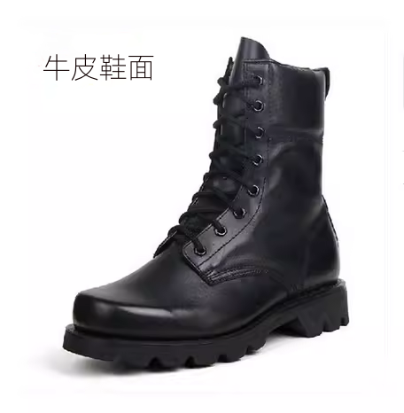 作战靴男保安高帮透气战术春秋黑色超轻安检加绒帆布训练鞋军战靴