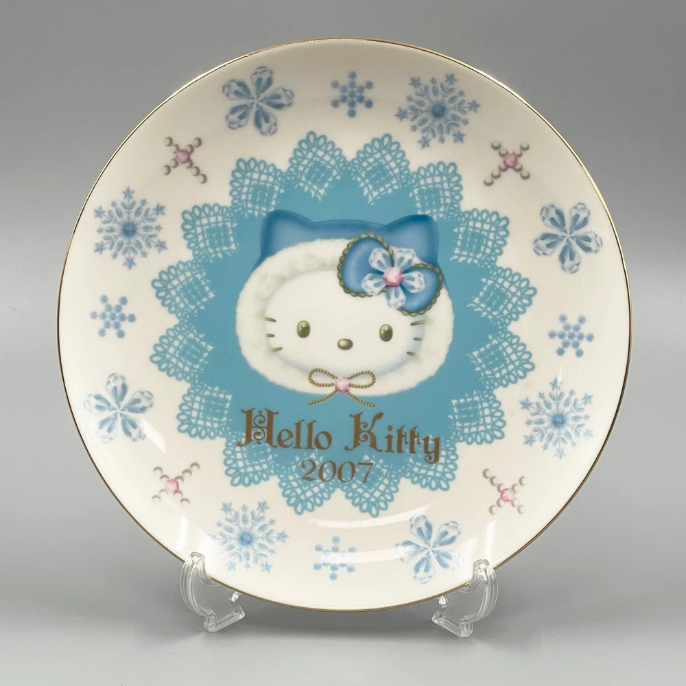 三丽鸥 HELLO KITTY 2007年冬季圣诞限定雪花盘(无盒)