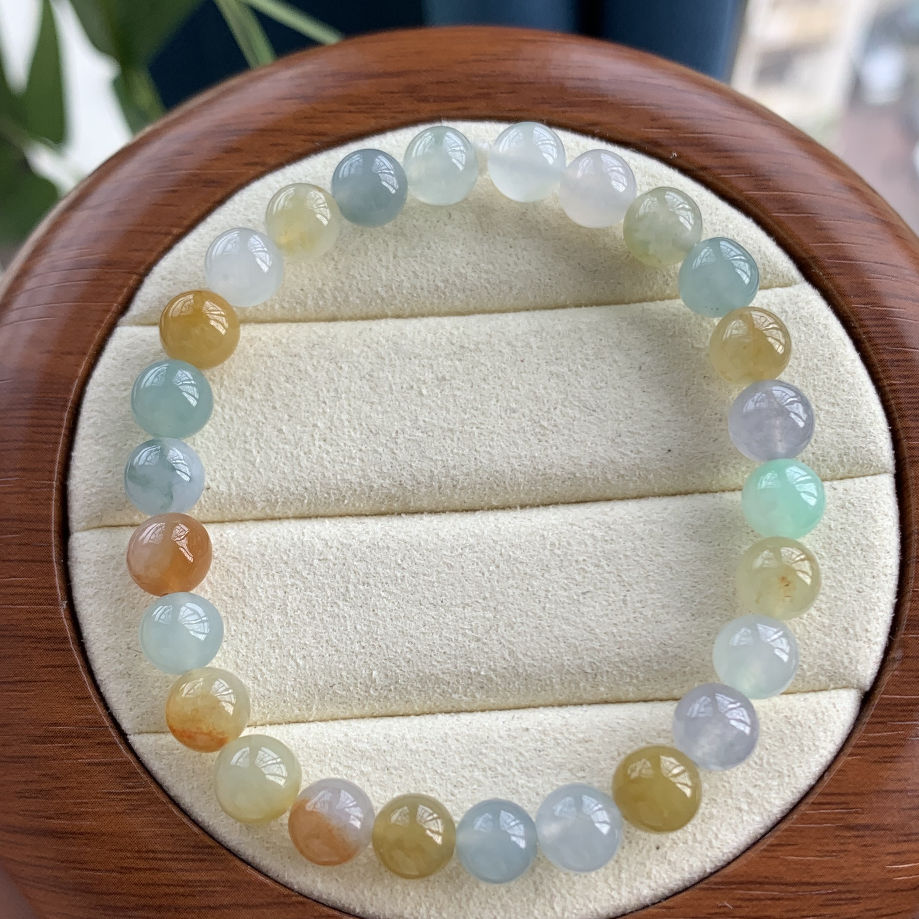 天然缅甸翡翠A货多宝糖果色手串