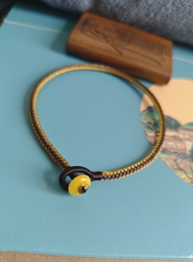 补土补金手链  咖啡色 金黄色 黄玉 尾扣