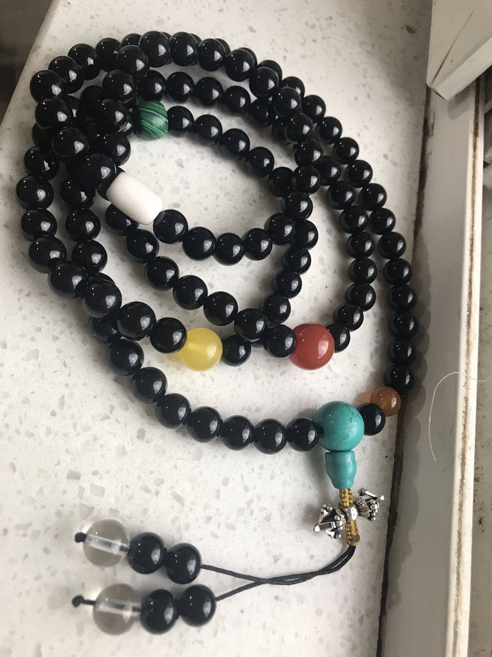 乌鸦血石佛珠 8毫米108颗 男士fushen