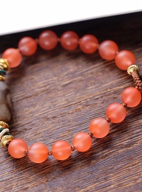 天珠 南红 手链 编织款