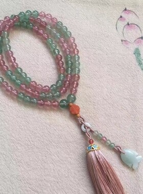 柔美女士项链  双色草莓晶