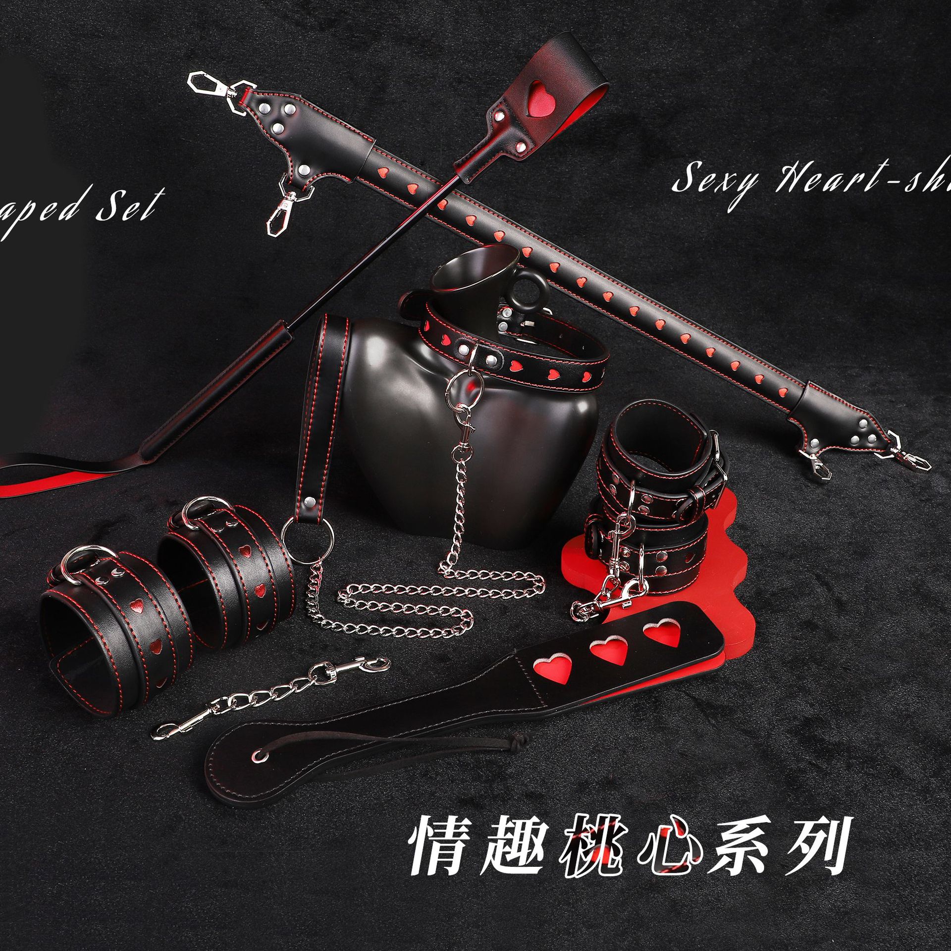 情侣趣味玩具皮革手铐脚铐PU材质拍照游戏道具毛绒手扣脚镣sm束缚