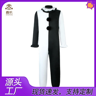 欧美cos演出服美国电影男主阿特同款断魂小丑2表演服成人儿童黑白
