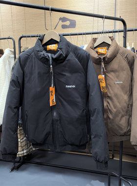 25B10A4美式立领大码棉服男款冬季宽松加厚面包服青少年棉衣外套