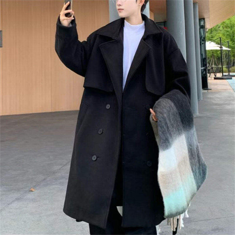 25C12B3时尚毛呢大衣冬季过膝长款呢子风衣潮流痞帅商务绅士外套,男装,毛呢大衣,淘宝优惠券,粉丝福利购,淘宝优惠卷