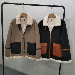 皮毛一体男士冬季大码加绒加厚外套潮款机车服2023新款冬装上衣服