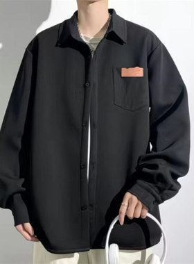 25A4C4衬衣男春秋季新款潮流青年帅气衬衫港风宽松休闲外套上衣服