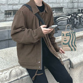 复古工装 25A11B4灯芯绒外套秋季 美式 上衣服潮流宽松痞帅翻领夹克