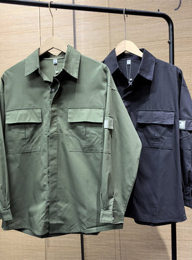 25C1B1春季新款衬衫港风潮流帅气长袖衬衣休闲百搭机能工装薄外套