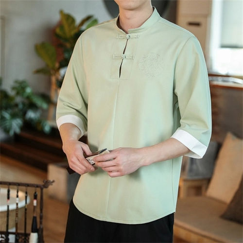 新中式盘扣立领短袖T恤